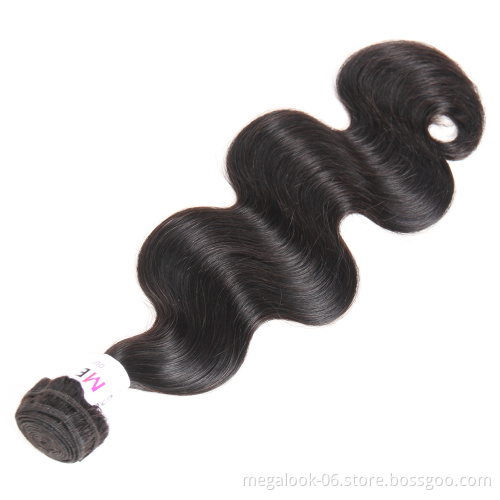 MEGALOOK Factory Price Cheap Virgin Human Indian Cuticle Aligned Hair Extension